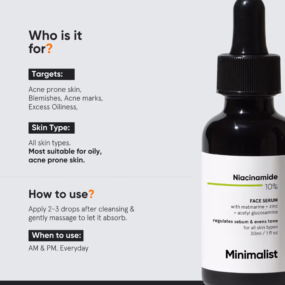 Minimalist - 10% Niacinamide - Face Serum - Matmarine + Zinc
