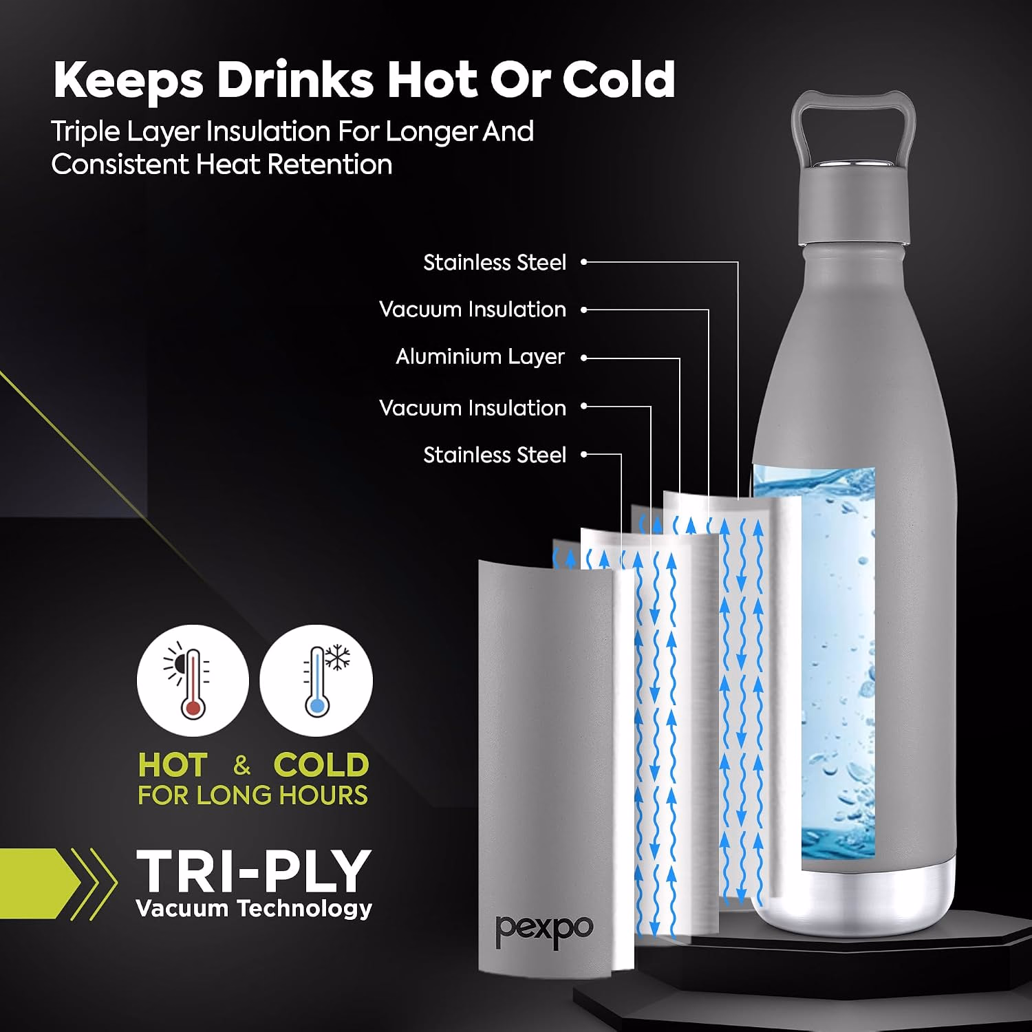 Pexpo - Erica - Go24 Stainless Steel Thermos - Water Bottle