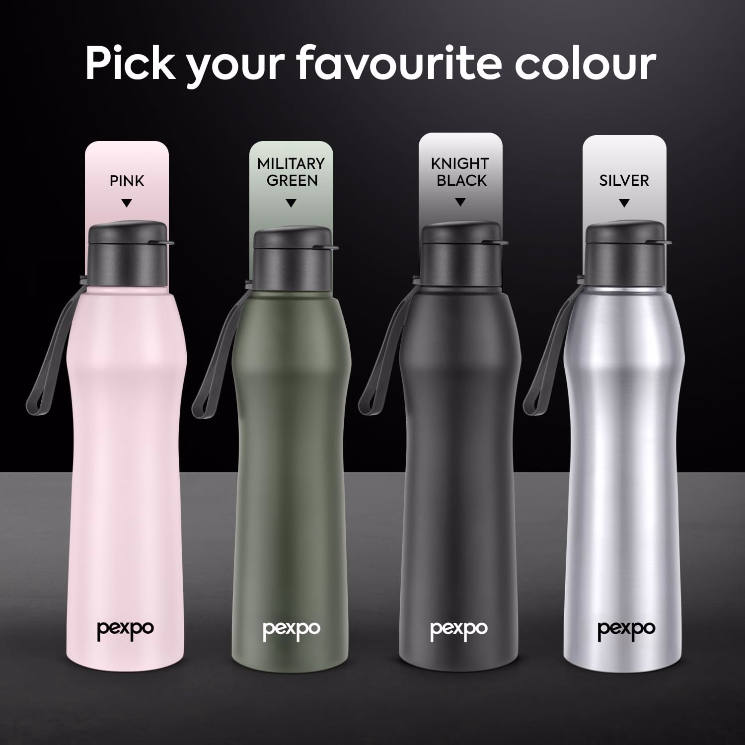 Pexpo -  Georgia-1000 - Stainless Steel - Water Bottle
