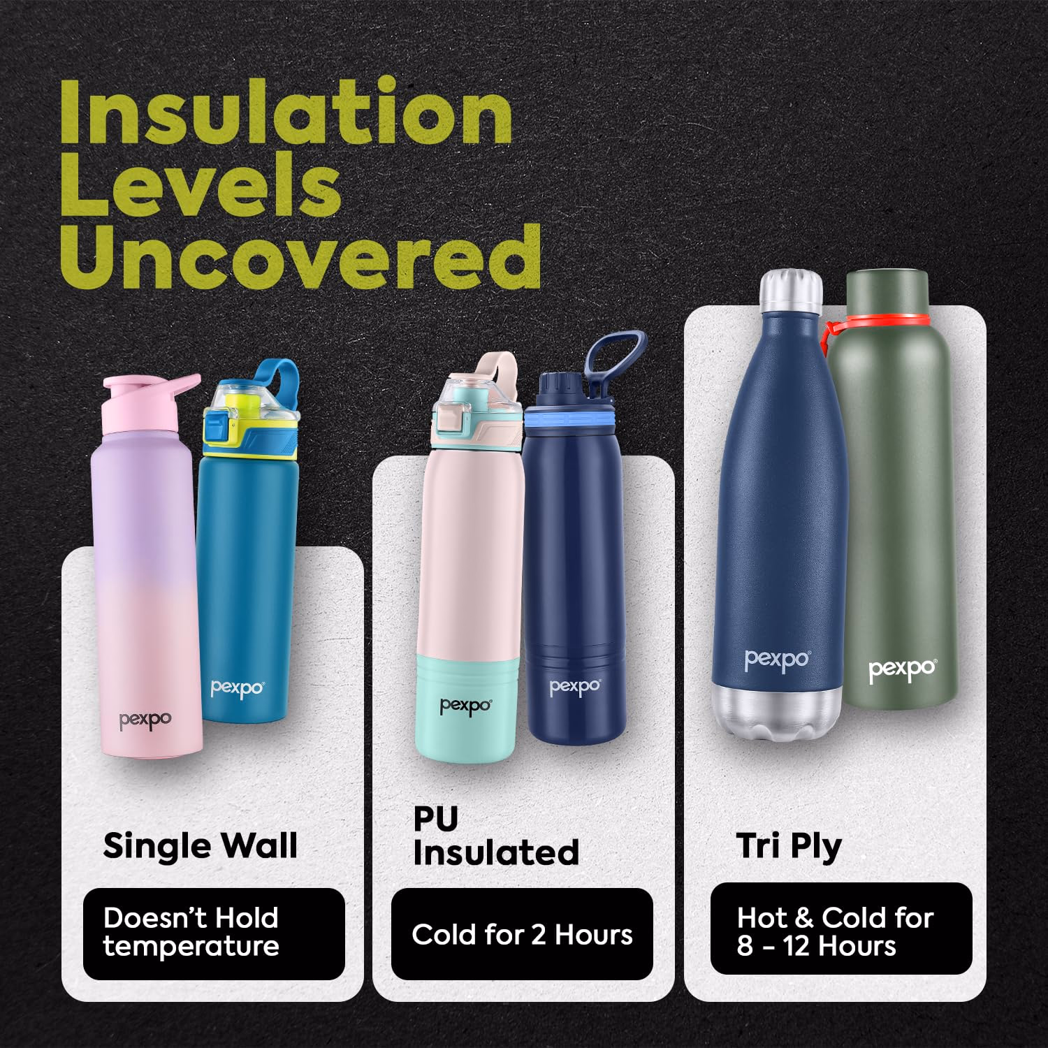 Pexpo - Amora 900 - Insulated Stainless Steel - Water Bottle