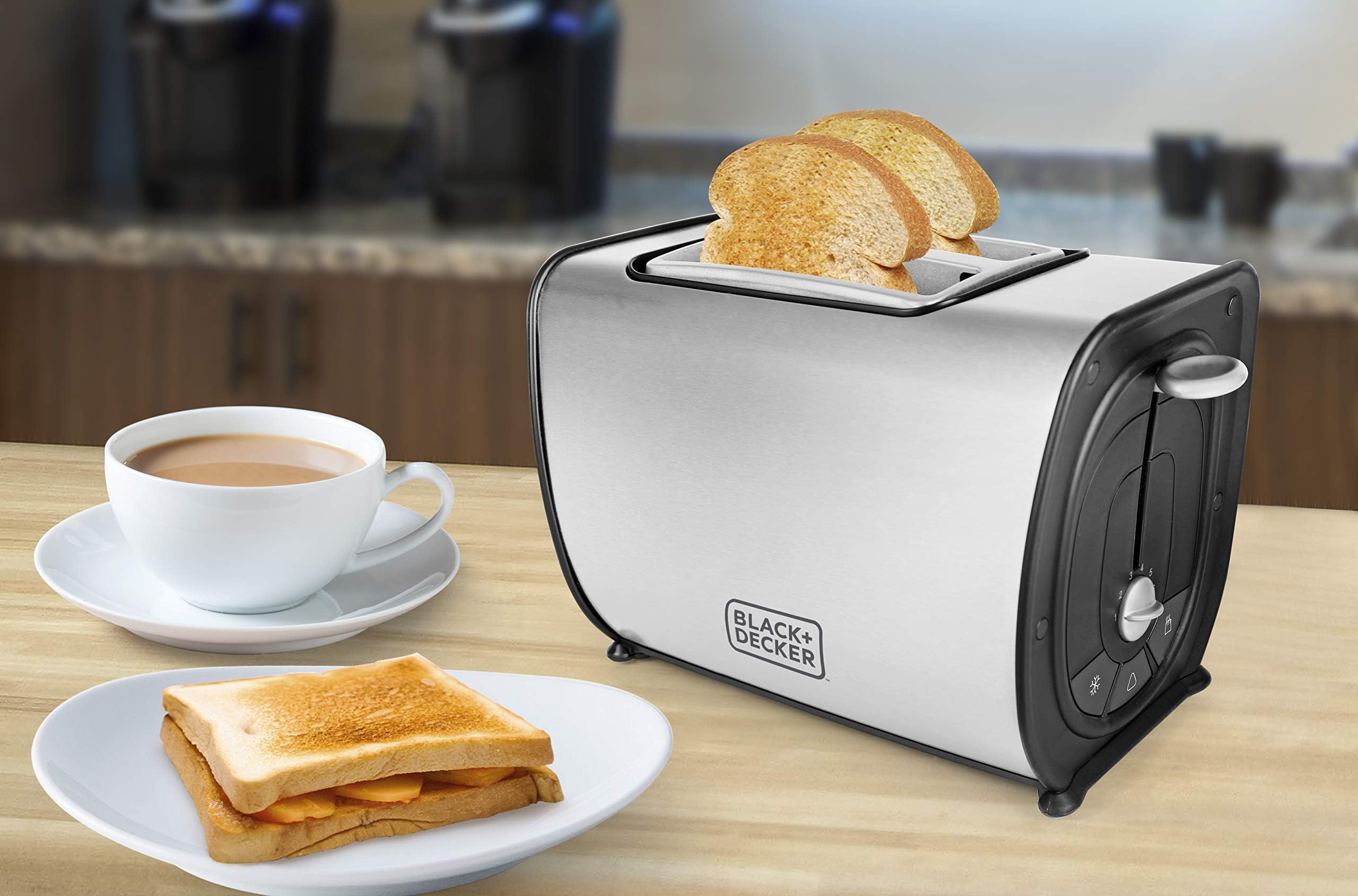 Black+Decker - 2 Slice Stainless Steel - Pop-up Toaster