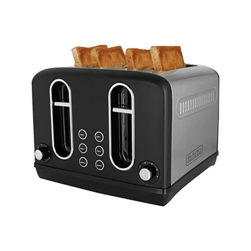 Black+Decker - Pop Up Toaster - 4 Slice Stainless steel