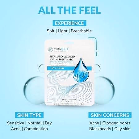 Mirabelle - Hyaluronic Acid - Facial Sheet Mask