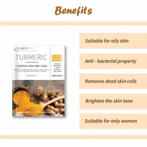 Mirabelle  - Turmeric - Facial Sheet Mask
