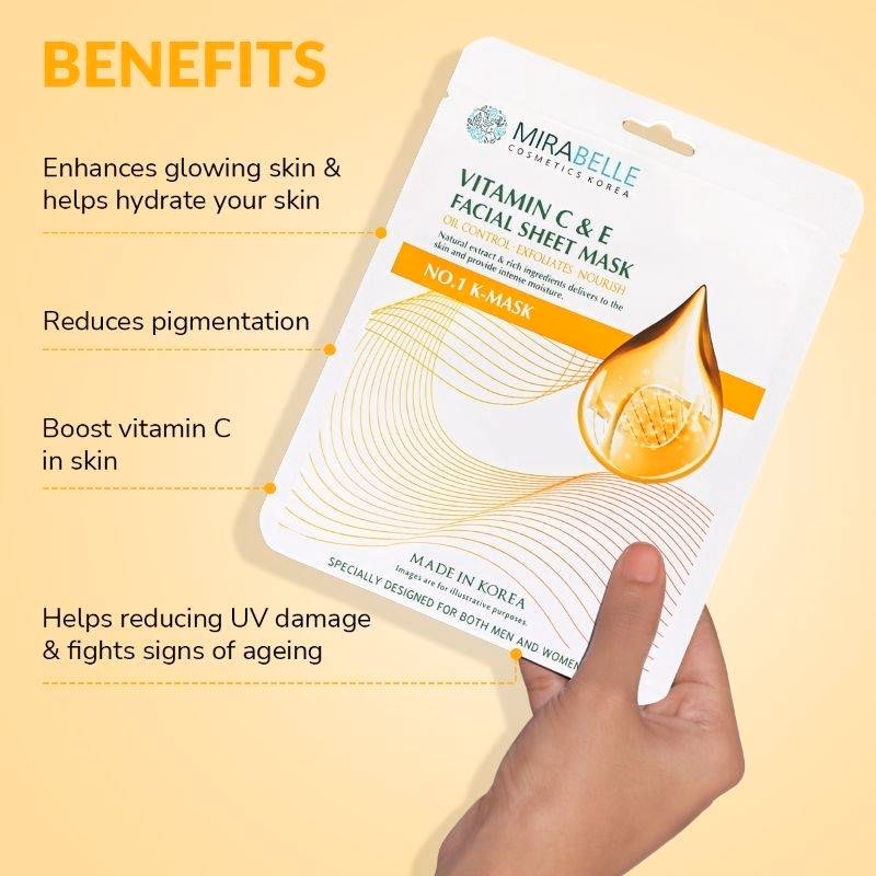 MIRABELLE - VITAMIN C & E - Facial Sheet Mask