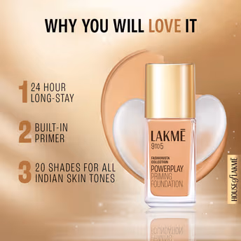 Lakme 9 To 5 - Powerplay Priming Foundation - C140 - COOL ROSE
