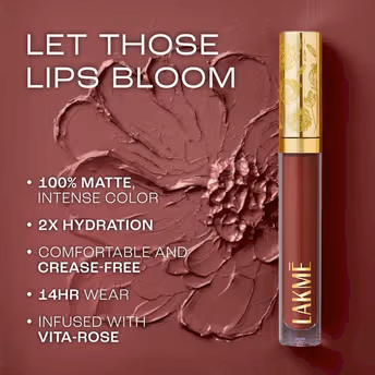 Lakme Rouge Bloom Matte Lip Liquid - Carnation Craze 101