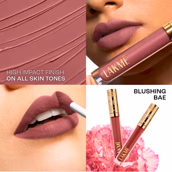 Lakme Rouge Bloom Matte Lip Liquid - Blushing Bae 204
