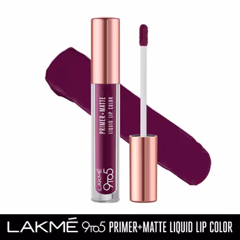 Lakme 9to5 Primer + Matte Liquid Lip Color - MM4 Dynamic Purple