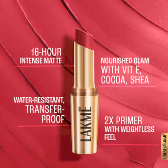 LAKM├ë 9 To 5 Primer + Matte Lipstick - ROSE DAY