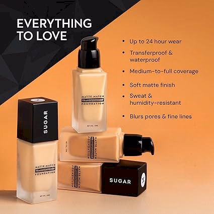 SUGAR Matte Match Transferproof Foundation - 10 Latte