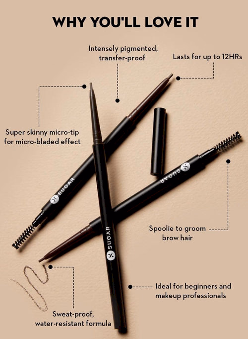 SUGAR Arch Arrival Micro Brow Pencil - 02 Taupe Tom