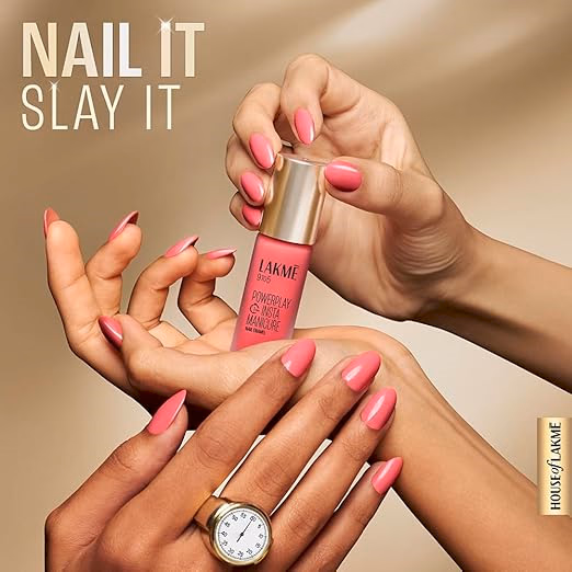 Lakme 9to5 Powerplay Insta-Manicure Nail Enamel - Pink Glow