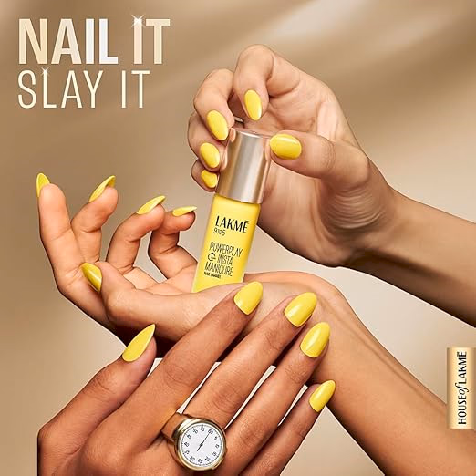 Lakme 9to5 Powerplay Insta-Manicure Nail Enamel - Lemon Burst