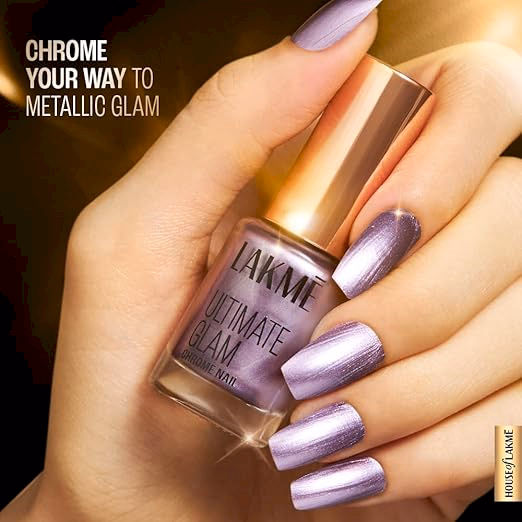 Lakme Ultimate Glam Chrome Nail Paint - CH2 Magenta