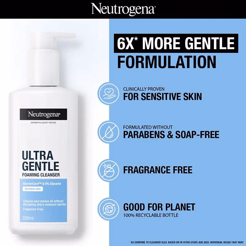 NEUTROGENA - ULTRA GENTLE - FOAMING CLEANSER