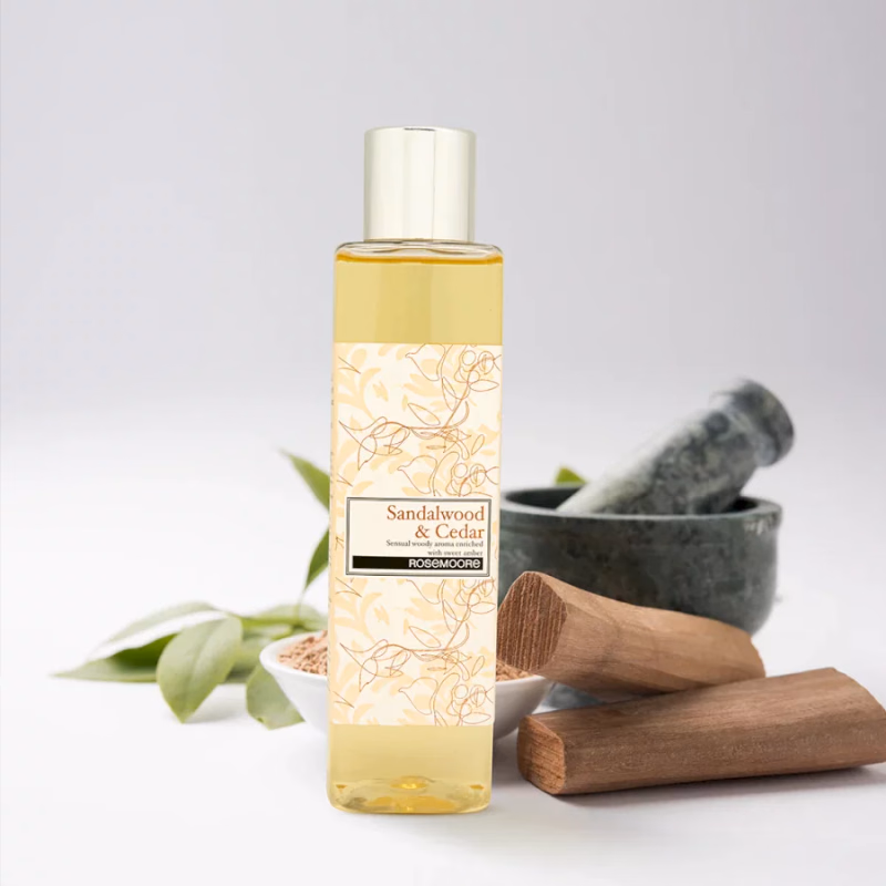 ROSEMOORE - SANDALWOOD & CEDAR - SCENTED REED DIFFUSER REFILL OIL