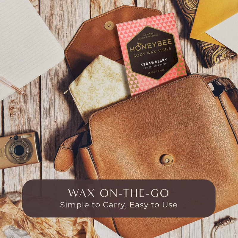 HONEYBEE - WAX STRIP - BODY - STRAWBERRY - READY TO  USE