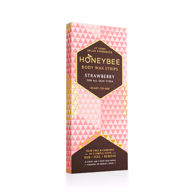 HONEYBEE - WAX STRIP - BODY - STRAWBERRY - READY TO  USE