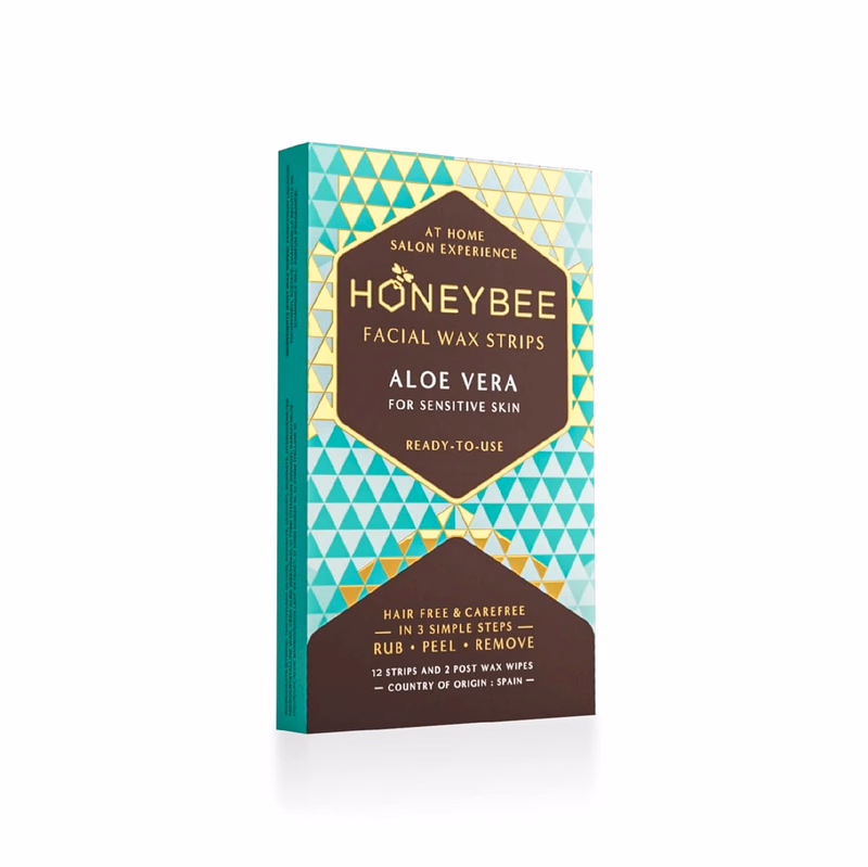 HONEYBEE - WAX STRIPS - FACIAL - ALOE VERA FOR SENSITIVE SKIN - READY - TO - USE