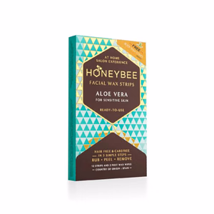 HONEYBEE - WAX STRIPS - FACIAL - ALOE VERA FOR SENSITIVE SKIN - READY - TO - USE