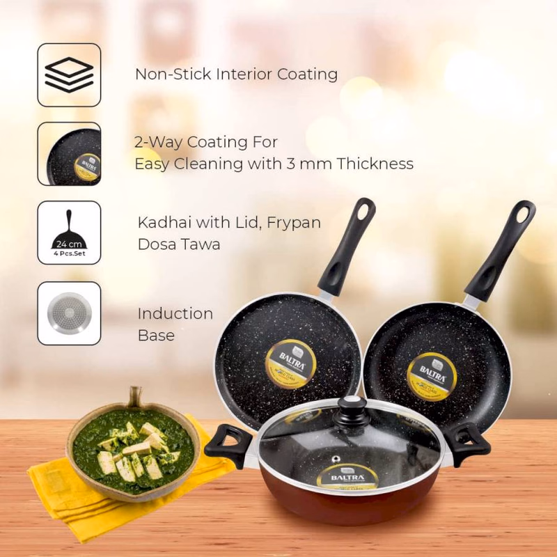BALTRA - BTN-211 - 4 PCS SET - NON STICK INDUCTION BASE