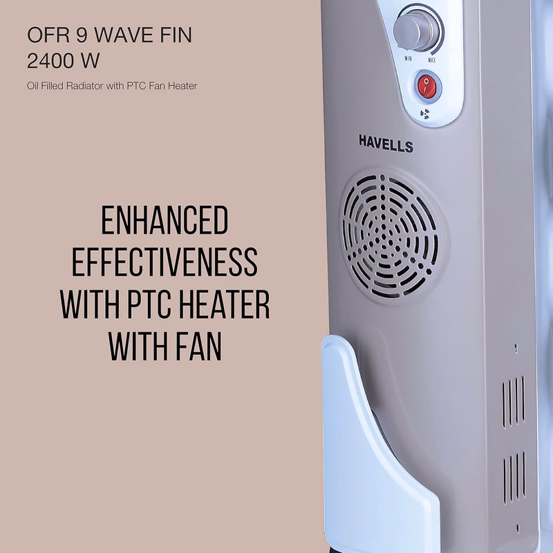 HAVELLS - OFR 9 WAVE FIN - OIL FILLED RADIATOR WITH PTC FAN HEATER