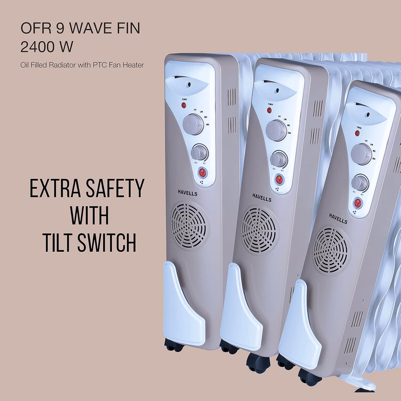 HAVELLS - OFR 9 WAVE FIN - OIL FILLED RADIATOR WITH PTC FAN HEATER