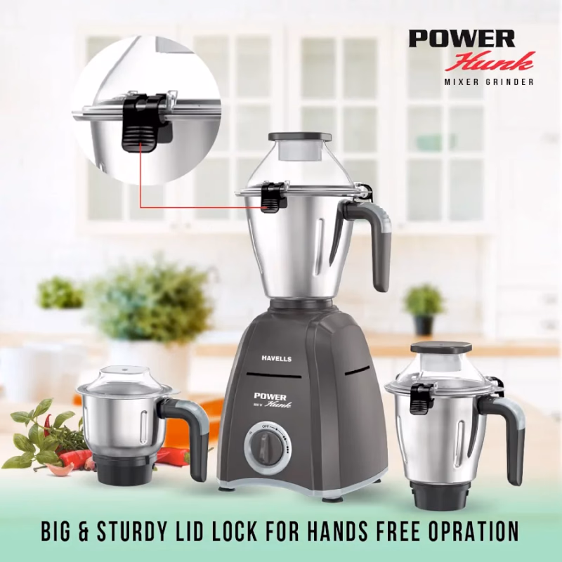 HAVELLS - POWER HUNK - 3 JAR MIXER GRINDER