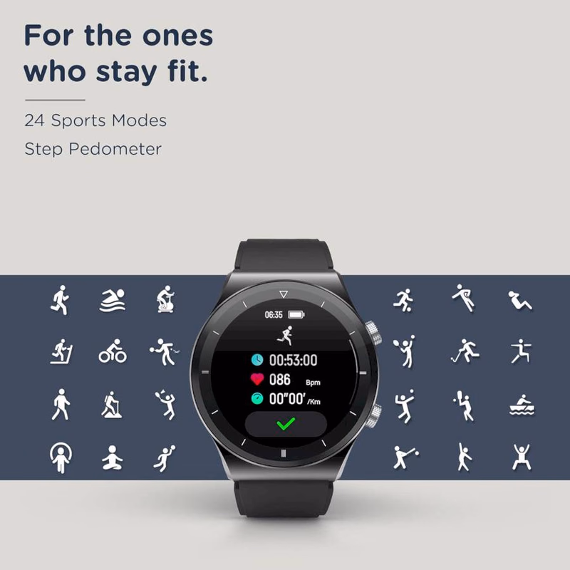 PEBBLE - REVO SMART WATCH - BLACK