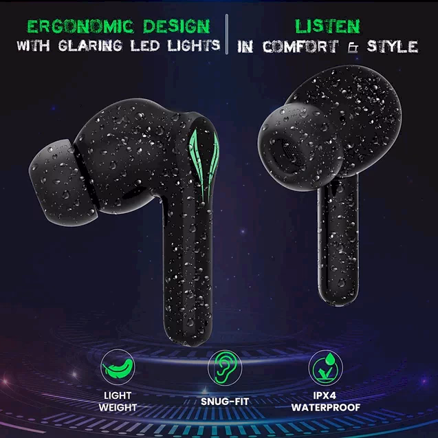 PTRON - BASS BUDS JADE - GAMING TRUE WIRELESS EARBUDS