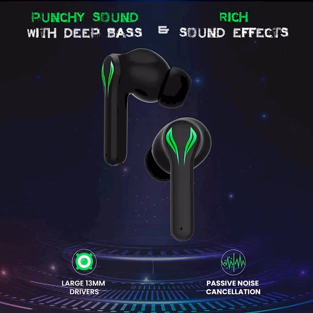 PTRON - BASS BUDS JADE - GAMING TRUE WIRELESS EARBUDS