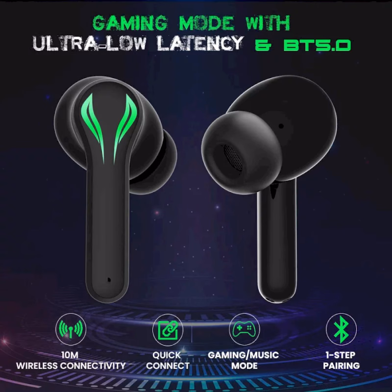 PTRON - BASS BUDS JADE - GAMING TRUE WIRELESS EARBUDS