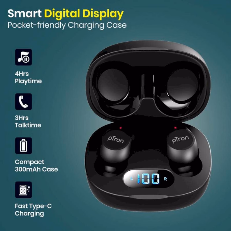 PTRON - BASSPODS 991 - TRUE WIRELESS STEREO EARBUDS