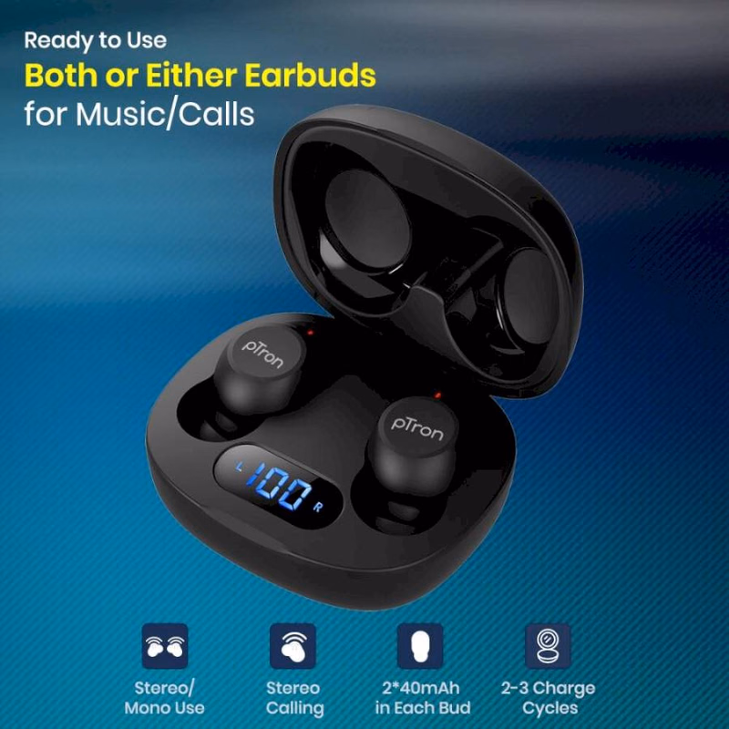 PTRON - BASSPODS 991 - TRUE WIRELESS STEREO EARBUDS