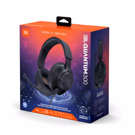 JBL - QUANTUM 300 - WIRED OVER-EAR GAMING HWADSETS WITH MIC