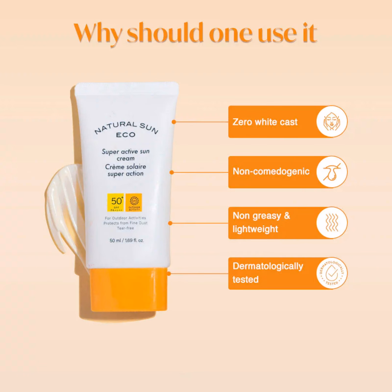The Face Shop - Natural Sun Eco Super - Sunscreen  With Spf 50+ Pa +++ Protect From Fine Dust, Uva & Uvb Rays, Blue Light & Digital Devices