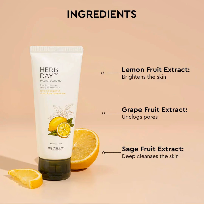 Herb Day 365 - Lemon & Grapefruit- Foaming Cleanser