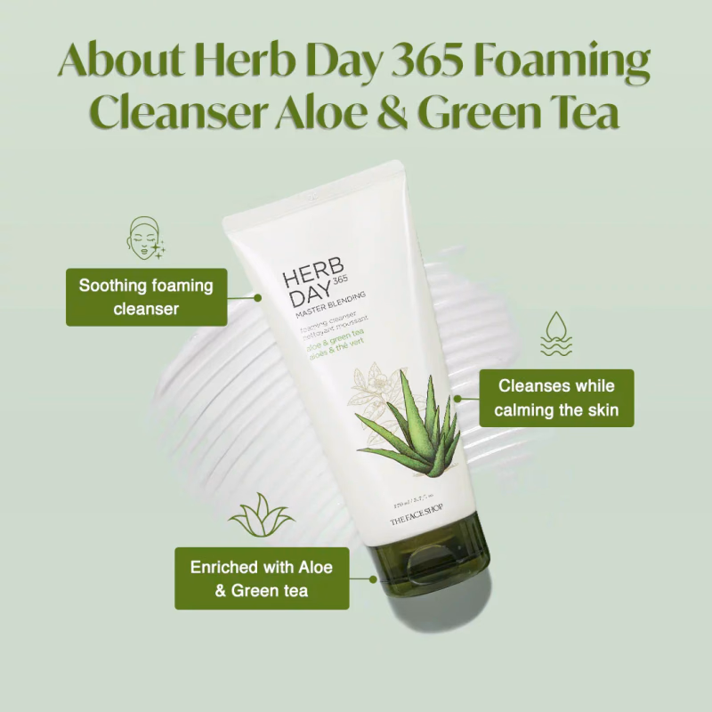 Herb Day 365  - Aloe & Green Tea-Foaming Cleanser