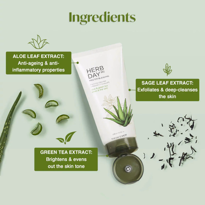 Herb Day 365  - Aloe & Green Tea-Foaming Cleanser