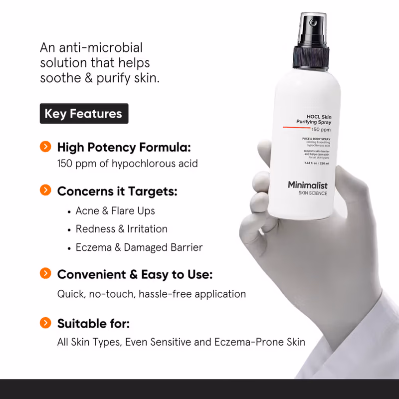 MINIMALIST - HOCL SKIN - PURIFYING SPRAY - 150 PPM - FACE & BODY SPRAY