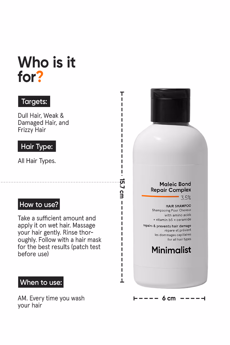 Minimalist - Maleic Bond Repair Complex 3.5% - Hair Shampoo