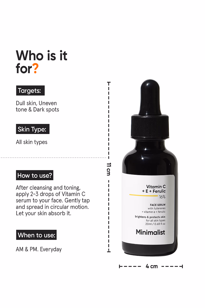 Minimalist - Vitamin C + E + Ferulic 16% - Face Serum