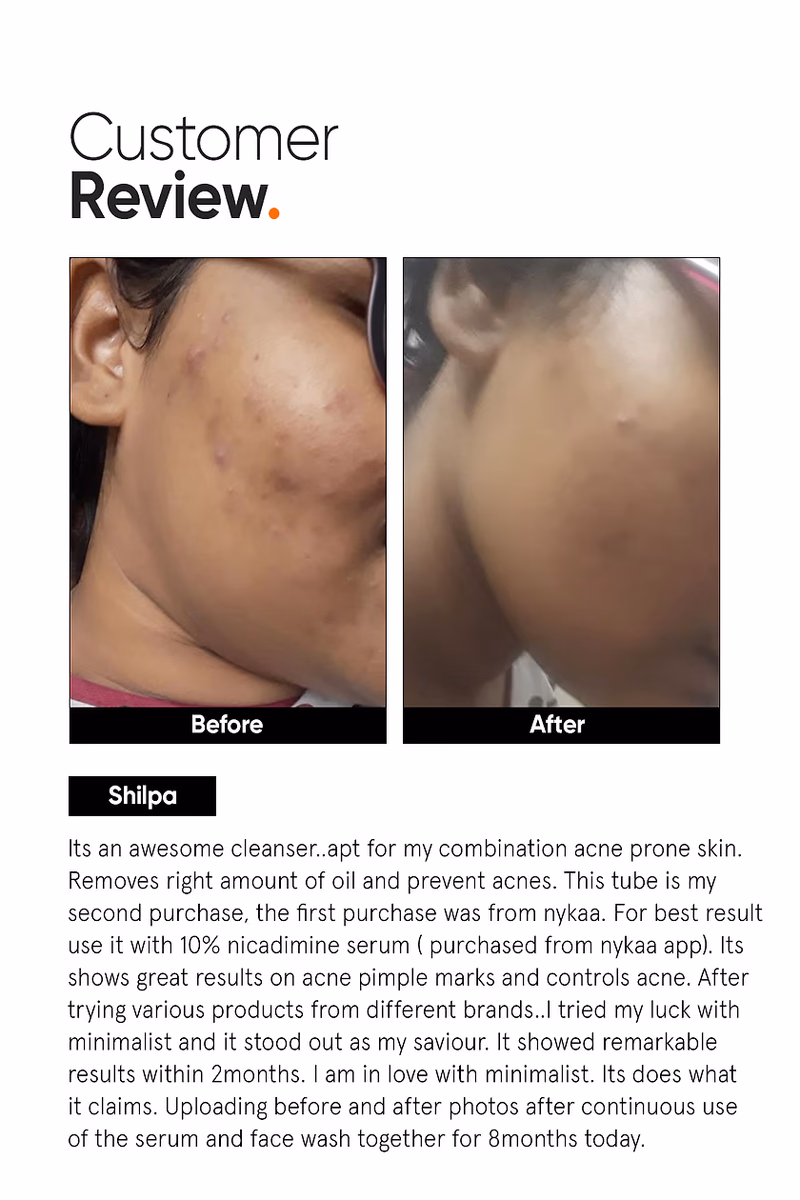 Minimalist - 2% Salicylic Acid + LHA - Face Cleanser - With Zinc For Reducing Sebum & Acne