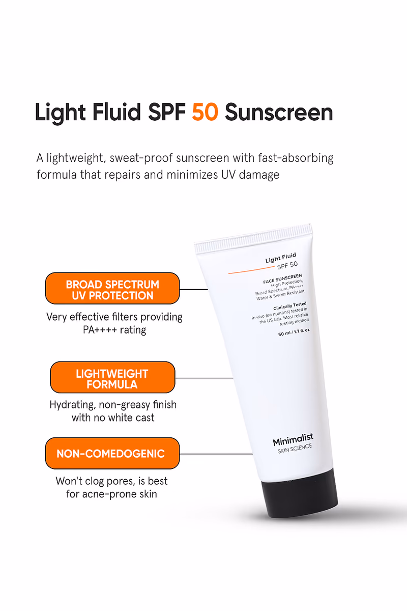 MINIMALIST - LIGHT FLUID SPF 50 - FACE SUNSCREEN