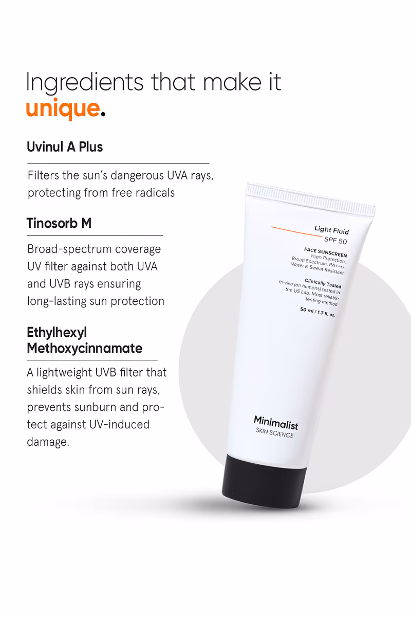 MINIMALIST - LIGHT FLUID SPF 50 - FACE SUNSCREEN