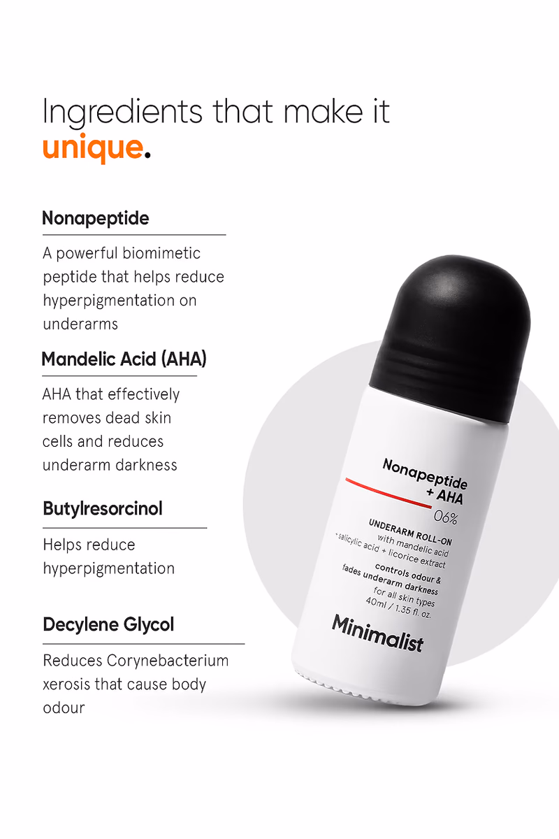MINIMALIST - NONAPEPTIDE + AHA 06% - UNDERARM ROLL ON