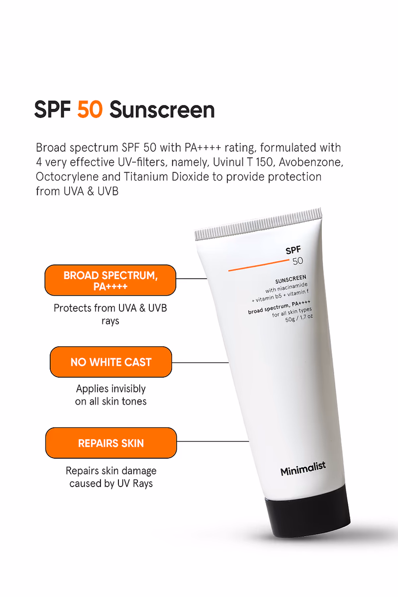 Minimalist - SPF 50 PA++++ Sunscreen - With Niacinamide