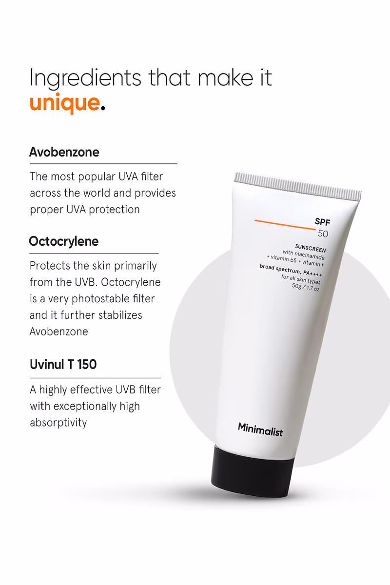 Minimalist - SPF 50 PA++++ Sunscreen - With Niacinamide