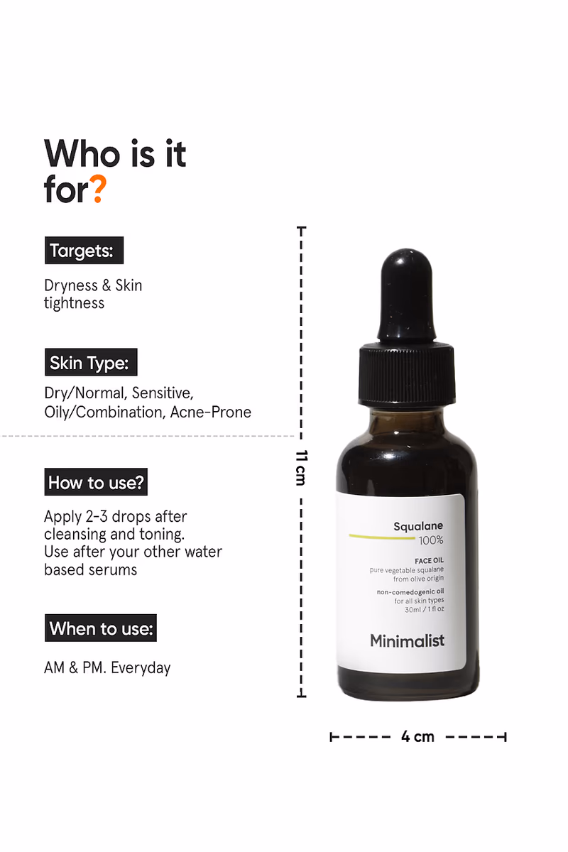 MINIMALIST - SQUALANE  100% - FACE OIL